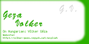 geza volker business card
